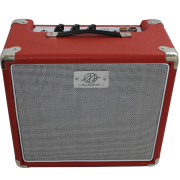 Amplificador valvulado AcedoAudio modelo 276 1×8 vermelho tela prata