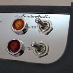 Amplificador valvulado AcedoAudio VL15 detalhe do painel