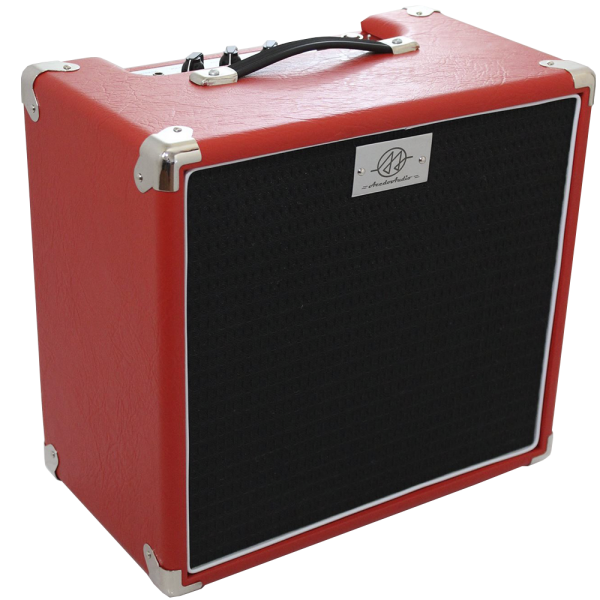 Amplificador valvulado AcedoAudio modelo 276 1×12 vermelho tela preta